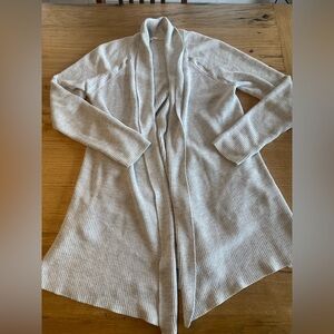 Athleta Long Sleeve Open Cardigan Duster Light Gray Women’s Medium Preloved‎
